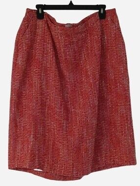 Cato Size 18/20W Skirt Red Pink Orange White Boucle Fabric